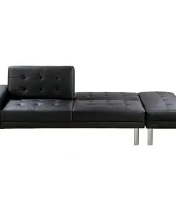 vidaXL Sofa Bed Artificial Leather Black