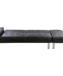 vidaXL Sofa Bed Artificial Leather Black