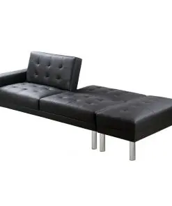 vidaXL Sofa Bed Artificial Leather Black
