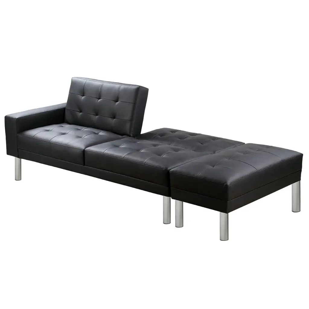vidaXL Sofa Bed Artificial Leather Black