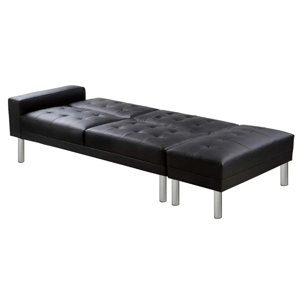 vidaXL Sofa Bed Artificial Leather Black