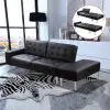 vidaXL Sofa Bed Artificial Leather Black