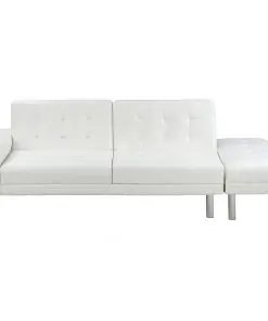 vidaXL Sofa Bed Artificial Leather White
