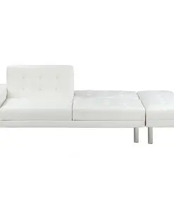 vidaXL Sofa Bed Artificial Leather White