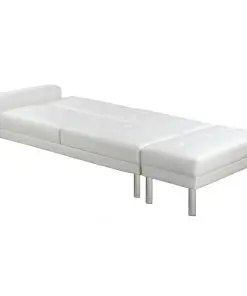 vidaXL Sofa Bed Artificial Leather White