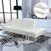 vidaXL Sofa Bed Artificial Leather White vidaXL Sofa Bed Artificial Leather White