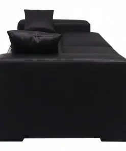 vidaXL Sofa Bed Black Artificial Leather