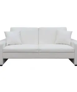 vidaXL Sofa Bed White Artificial Leather