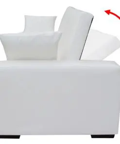 vidaXL Sofa Bed White Artificial Leather