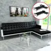 vidaXL L-shaped Sofa Bed Faux Leather Black