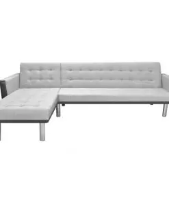 vidaXL Corner Sofa Bed Fabric 218x155x69 cm Black and Grey