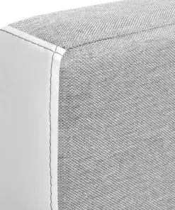 vidaXL Corner Sofa Bed Fabric 218x155x69 cm White and Grey