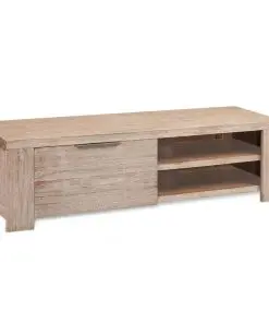 vidaXL TV Cabinet Solid Brushed Acacia Wood 140x38x40 cm