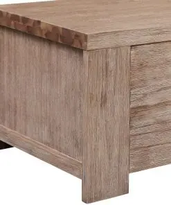 vidaXL TV Cabinet Solid Brushed Acacia Wood 140x38x40 cm
