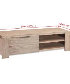 vidaXL TV Cabinet Solid Brushed Acacia Wood 140x38x40 cm