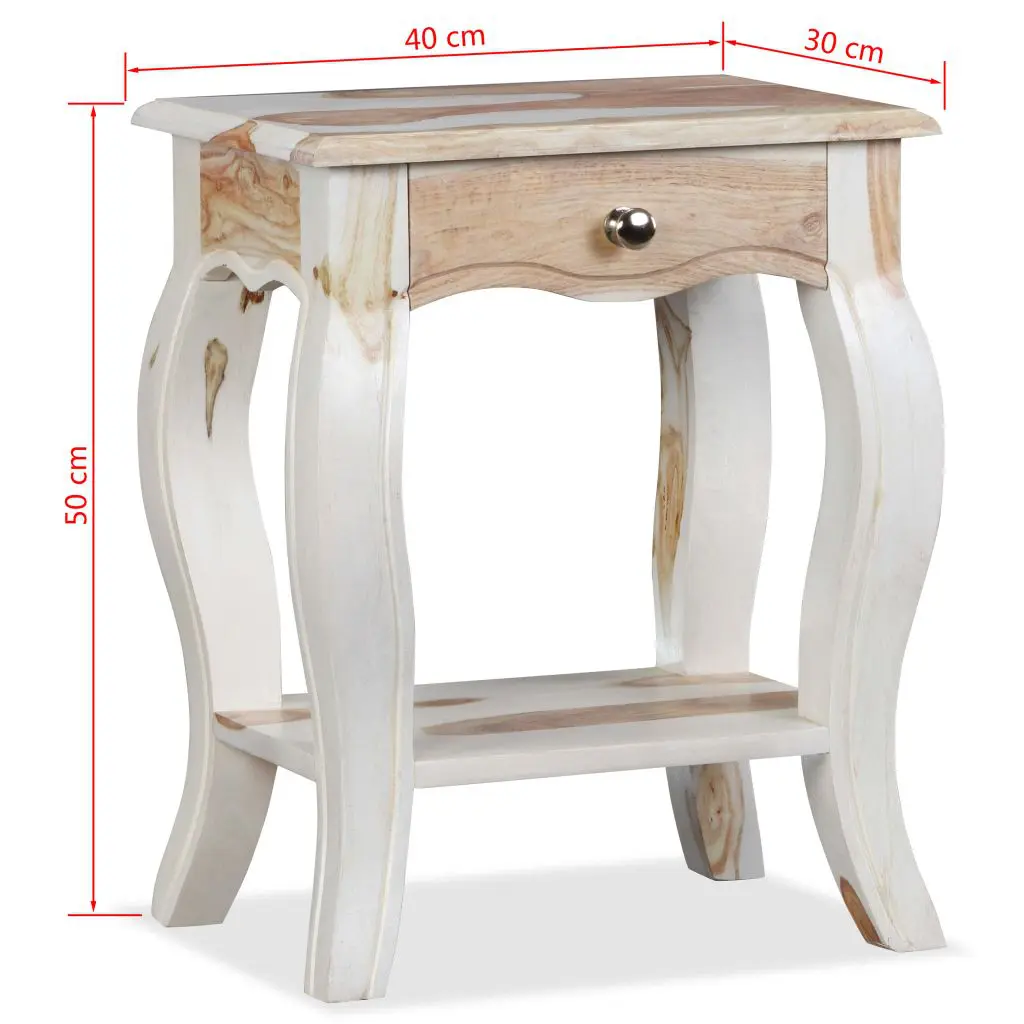 vidaXL Bedside Cabinet Solid Sheesham Wood 40x30x50 cm