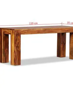 vidaXL Bench Solid Sheesham Wood 110x35x45 cm