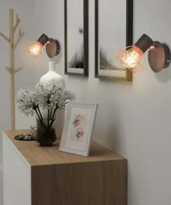 vidaXL Wall Lamp 2 pcs E14 Black and Copper