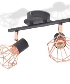 vidaXL Ceiling Lamp with 2 Spotlights E14 Black and Copper