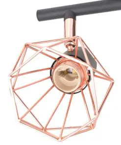 vidaXL Ceiling Lamp with 4 Spotlights E14 Black and Copper