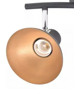 vidaXL Ceiling Lamp for 2 Bulbs E27 Black and Gold