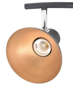 vidaXL Ceiling Lamp for 3 Bulbs E27 Black and Gold