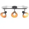 vidaXL Ceiling Lamp for 3 Bulbs E27 Black and Gold