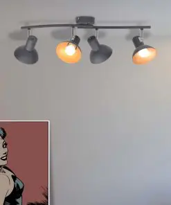 vidaXL Ceiling Lamp for 4 Bulbs E27 Black and Gold