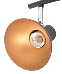 vidaXL Ceiling Lamp for 4 Bulbs E27 Black and Gold