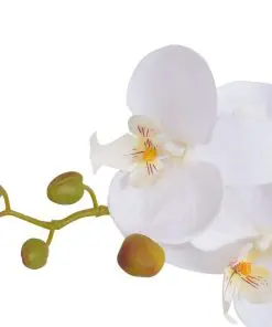 vidaXL Artificial Orchid Plant with Pot 65 cm White