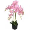 vidaXL Artificial Orchid Plant with Pot 75 cm Pink