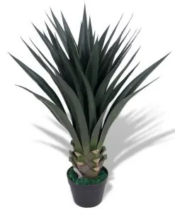 vidaXL Artificial Yucca Plant with Pot 90 cm Green