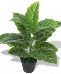 vidaXL Artificial Taro Plant with Pot 45 cm Green