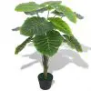 vidaXL Artificial Taro Plant with Pot 70 cm Green