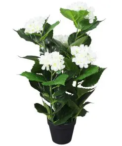 vidaXL Artificial Hydrangea Plant with Pot 60 cm White