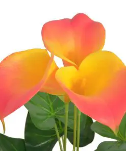 vidaXL Artificial Calla Lily Plant with Pot 45 cm Red and Yellow