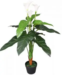 vidaXL Artificial Calla Lily Plant with Pot 85 cm White