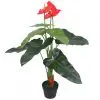 vidaXL Artificial Anthurium Plant with Pot 90 cm Red and Yellow