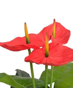 vidaXL Artificial Anthurium Plant with Pot 90 cm Red and Yellow