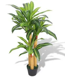 vidaXL Artificial Dracaena Plant with Pot 100 cm Green