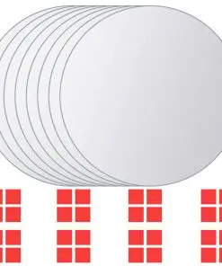 vidaXL 8 pcs Mirror Titles Round Glass