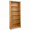 vidaXL 6-Tier Bookcase 80×22,5×180 cm Solid Oak Wood