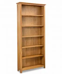 vidaXL 6-Tier Bookcase 80×22,5×180 cm Solid Oak Wood