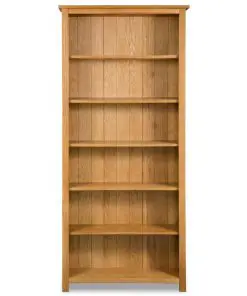 vidaXL 6-Tier Bookcase 80×22,5×180 cm Solid Oak Wood