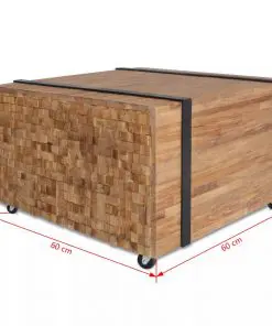 vidaXL Side Table Teak 60x60x38 cm