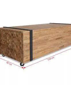 vidaXL Coffee Table Teak 110x45x35 cm