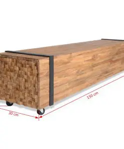 vidaXL TV Stand Teak 150x30x30 cm