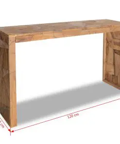 vidaXL Console Table Erosion Teak Wood 120x35x76 cm