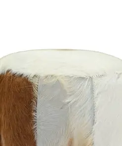 vidaXL Bar Stool Real Leather and Solid Teak Wood