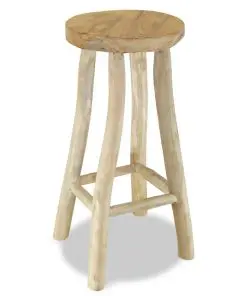 vidaXL Bar Stool Solid Teak Wood